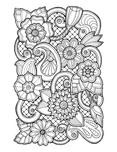 Free Flower Coloring Pages for Kids & Adults