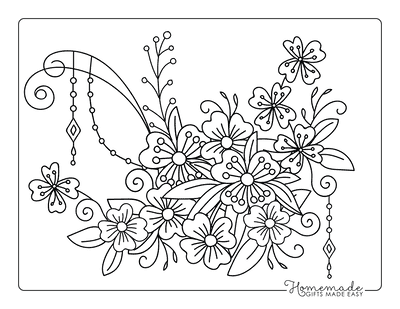 Free Easy Flowers Printable Colouring Page