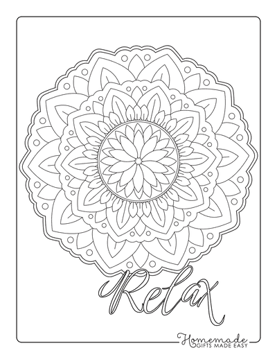 Easy Mandala Flowers Design. Elegant Simple mandala page intricate