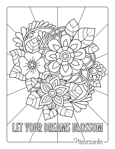 Flower Coloring Pages Leaves 3 Flowers