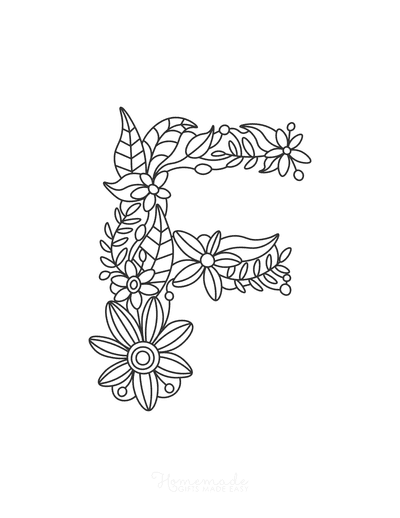 Flower Coloring Pages Letter F