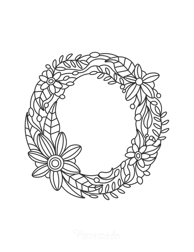 Flower Coloring Pages Letter O