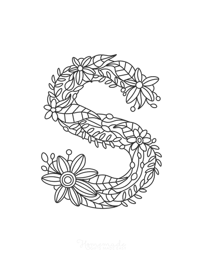 Flower Coloring Pages Letter S