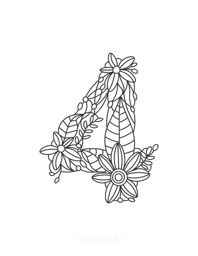 Flower Coloring Pages Number 4