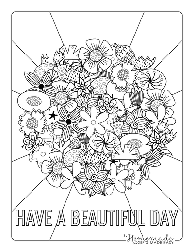 Flower Coloring Pages Round Intricate Flower Doodle