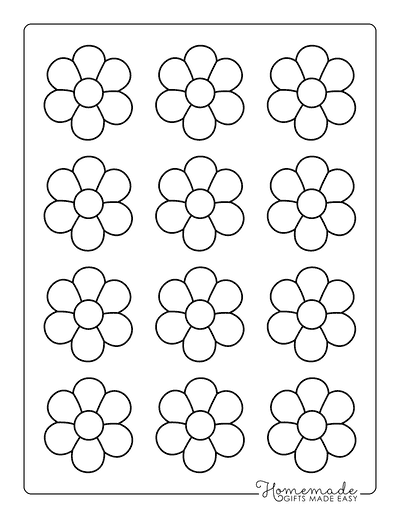 Flower Template Simple Shape 2 Inch