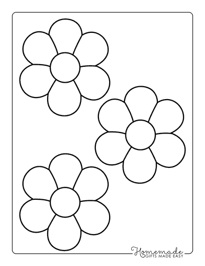Flower Template Simple Shape 4 Inch