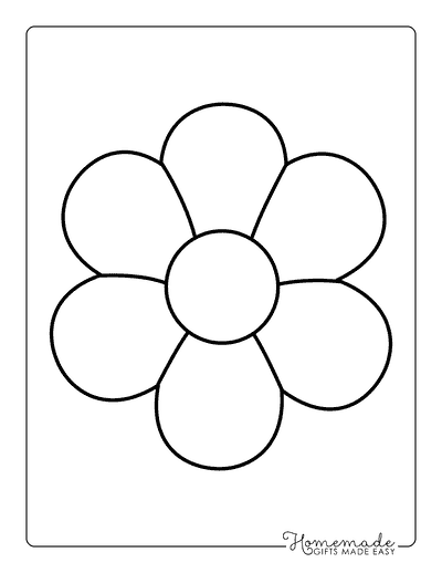Flower Template Simple Shape 7 Inch