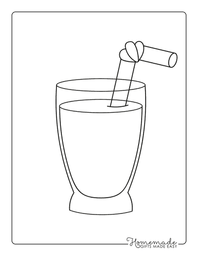 Food Coloring Pages Drink With Straw