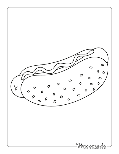 Food Coloring Pages Hot Dog With Ketchup