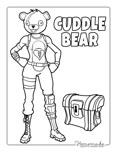 Fortnite Coloring Pages Cool Cuddle Bear Fortnite Coloring Pages Easy