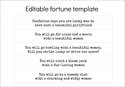 fortune cookie message template
