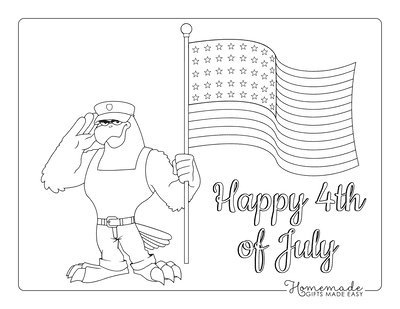 Fourth of July Coloring Pages Cartoon Eagle Usa Flag