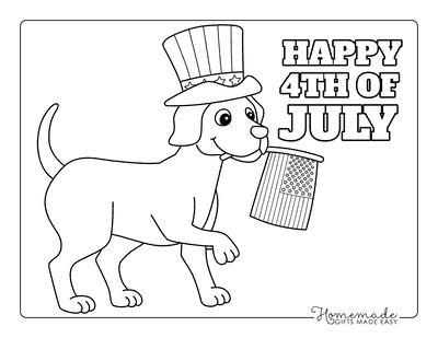 Fourth of July Coloring Pages Easy Dog Celebrating Fourth of July Coloring for Kids