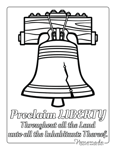 Fourth of July Coloring Pages Proclaim Liberty Bell