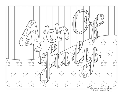 Fourth of July Coloring Pages Stars Stripes Happy 4th