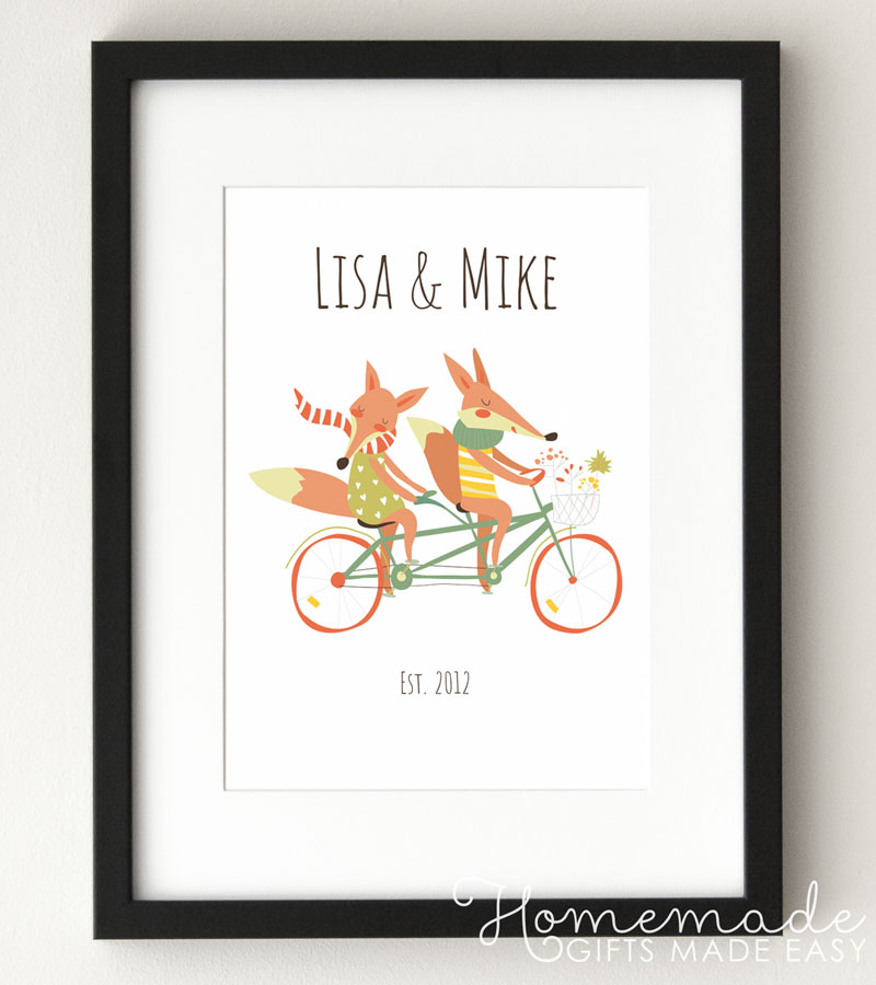 foxy couple personalized poster