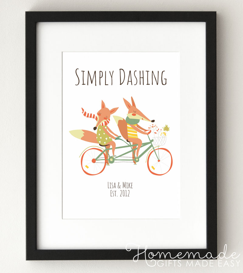 fox couple simply dashing personalized poster