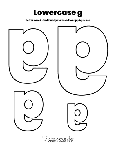 Free Applique Patterns Lowercase G