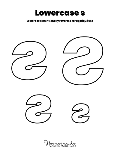 Free Applique Patterns Lowercase S