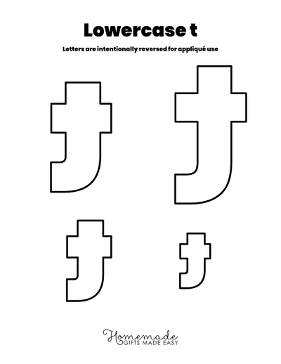 Free Applique Patterns Lowercase T