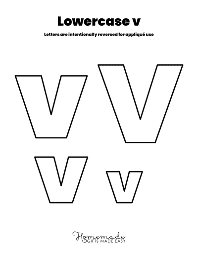Free Applique Patterns Lowercase V