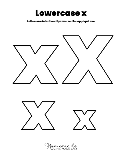 Free Applique Patterns Lowercase X