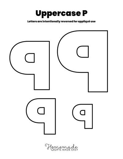Free Applique Patterns Uppercase P