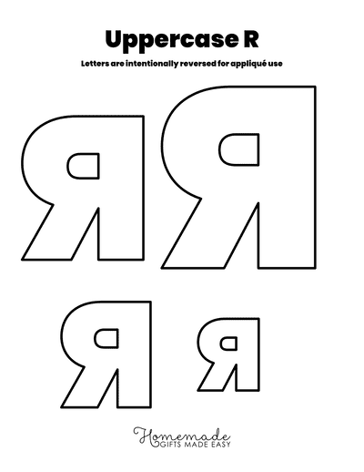 Free Applique Patterns Uppercase R