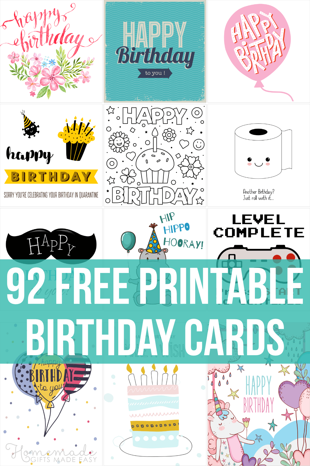 20 Free Printable Happy Birthday Cards