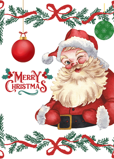 Free Printable Christmas Card Classic Santa
