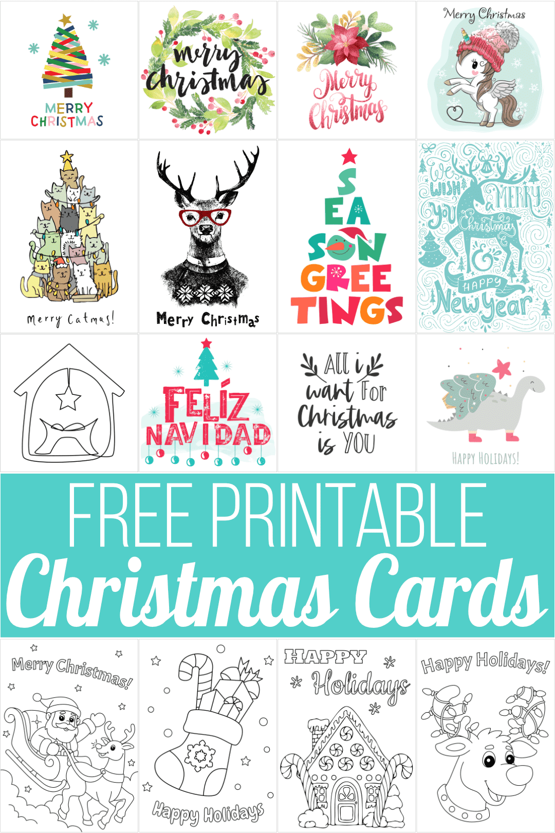 Free Printable Flat Christmas Cards