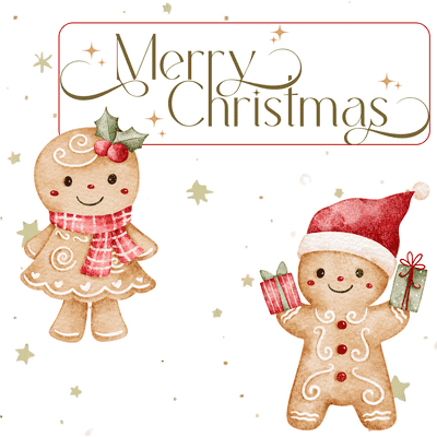 Free Printable Christmas Card Cute Gingerbread Stars Merry Christmas
