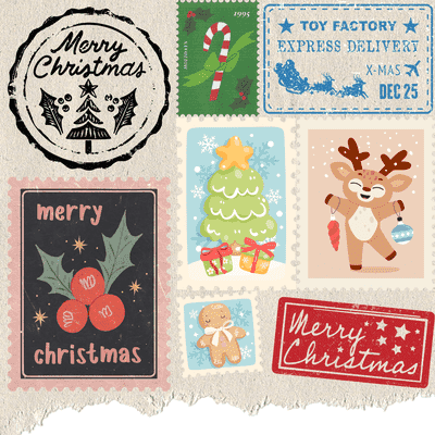 Free Printable Christmas Card Cute Holiday Postage