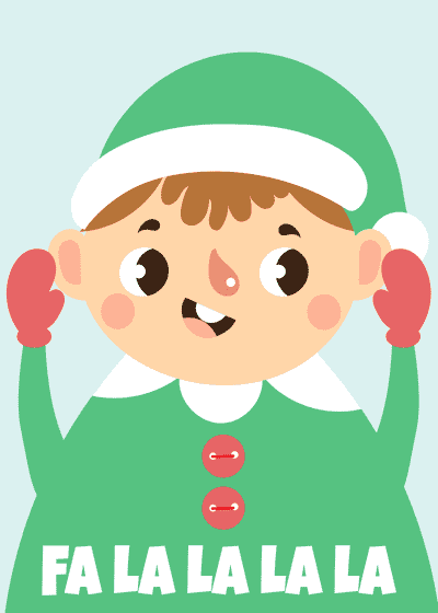 Free Printable Christmas Card Falalalala Elf