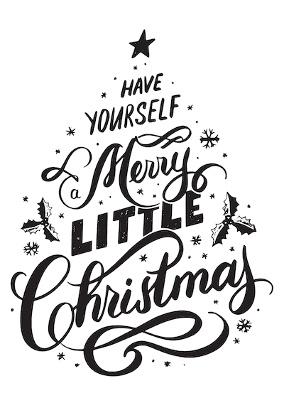 Free Printable Christmas Card Have Yourself Merry Little Christmas Black White
