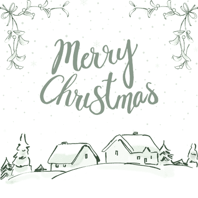 Free Printable Christmas Card Simple Watercolor Village Merry Christmas