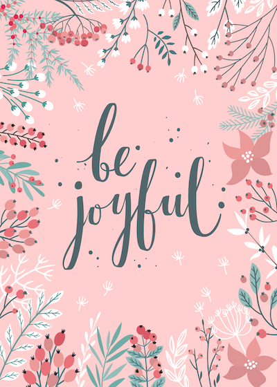 Tarjetas de Navidad para imprimir gratis Be Joyful Botanical