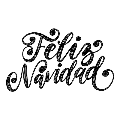 Free Printable Christmas Cards Feliz Navidad Black White
