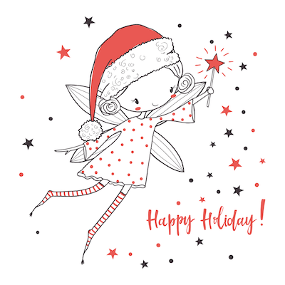 Free Printable Christmas Cards Happy Holidays Fairy