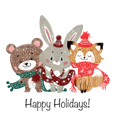 Free Printable Christmas Cards Happy Holidays Woodland Animals