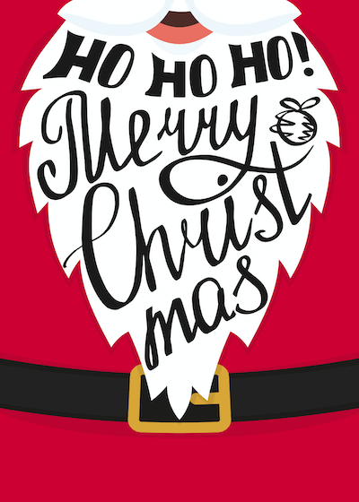 Free Printable Christmas Cards Hohoho Merry Santa Beard