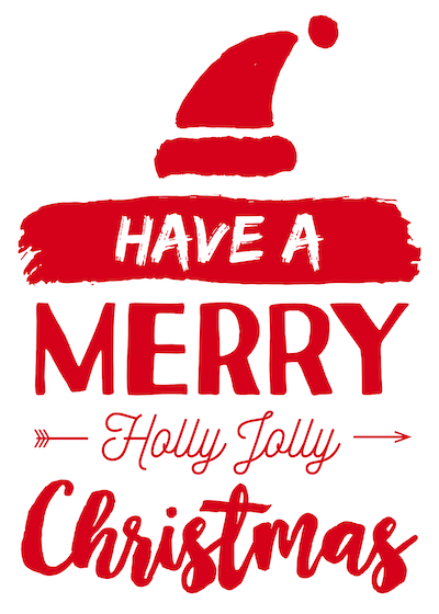 Free Printable Christmas Cards Merry Holly Jolly Santa Hat