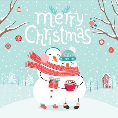 Free Printable Christmas Cards Merry Snowman Hot Cocoa