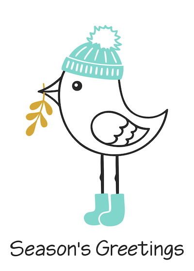 Free Printable Christmas Cards Seasons Greetings Cute Bird
