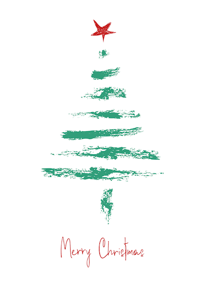 Free Printable Christmas Cards Stamped Tree