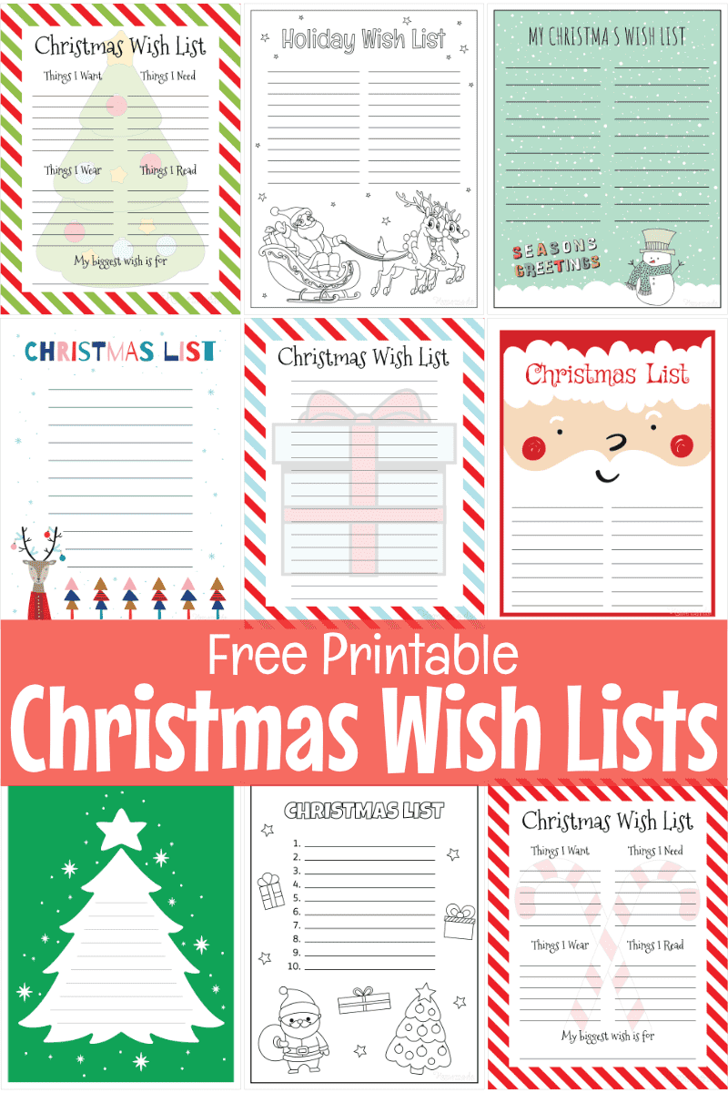Free Printable Christmas Wish List Templates