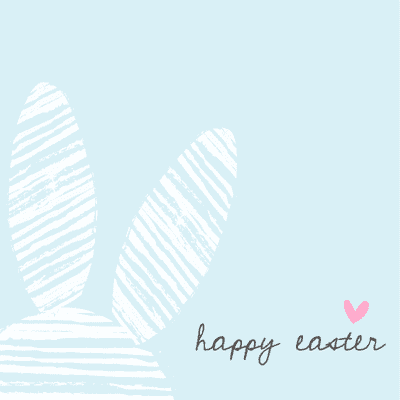 Free Printable Easter Cards 5x5 Abstract Bunny Ears Blue