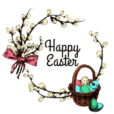 Free Printable Easter Cards 5x5 Cotton Wreath Eggs
