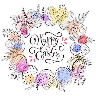 Free Printable Easter Cards 5x5 Egg Wreath